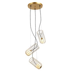 Lampa wisząca COCO śr. 30cm 3xG9 | złoty/biały/czarny