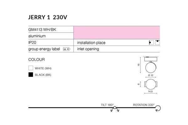 Azzardo JERRY 1 230V WHITE 1366