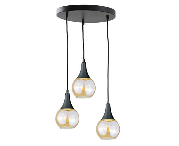 Lampa wisząca 3xE27 LACRIMA HONEY BLACK