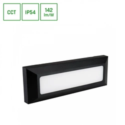 ENCANTA 6W CCT 230V IP54 230x80x30MM CZARNY NATYNKOWA ELEWACYJNA