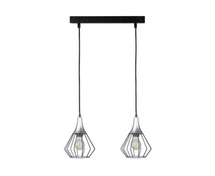 Lampa wisząca 2xE27 SELENE BLACK/SILVER