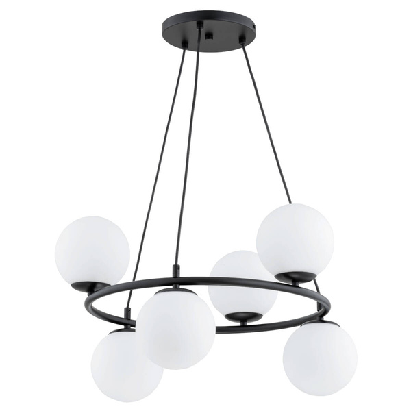 Lampa wisząca RINGO R6 szer. 62cm 6xE14 | czarny