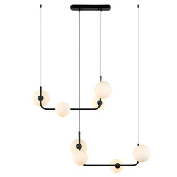 Lampa wisząca Ferrand dł. 81cm 8xG9 | czarny/biały