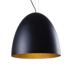 Lampa wisząca tuba nad stół EGG L czarny/złoty śr. 55cm