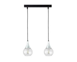 Lampa wisząca 2xE27 LACRIMA CLEAR BLACK/SILVER