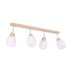 Lampa Sufitowa Tilia 4xE27 Max.60W Dąb Olejowany/Białe Szkło 2047419720883