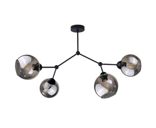 Lampa sufitowa 4xE27 ACRO BLACK/SMOKY