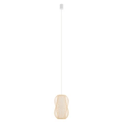 Lampa wisząca PUKET S śr. 21cm E27 | naturalne drewno/biały 11160