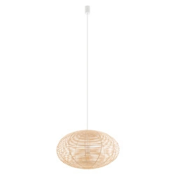 Lampa wisząca RATTAN M śr. 60cm E27 | naturalne drewno/biały 11154