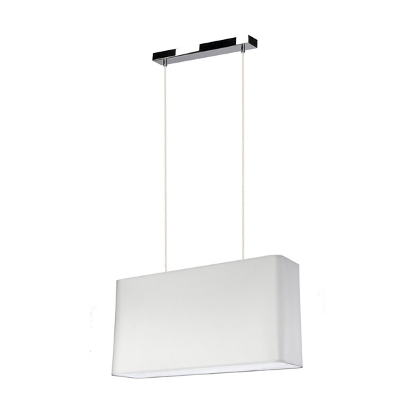 Lampa wisząca Cadre 2xE27 maks. 40W chromowany metal/przezroczysty kabel PVC/szary klosz z tkaniny