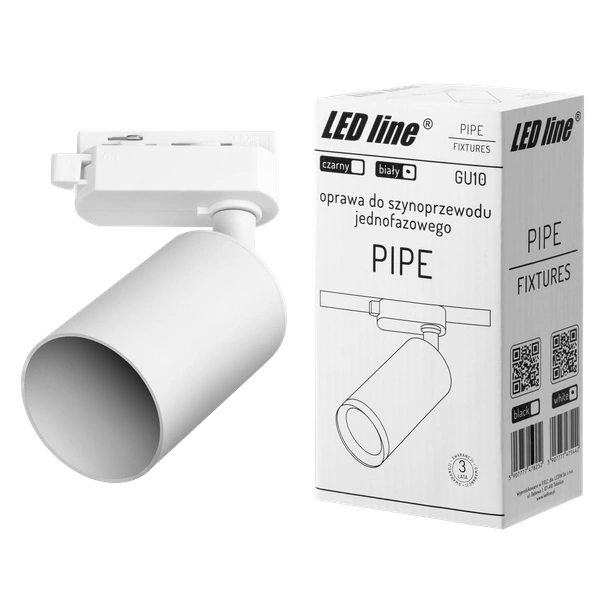 Reflektor spot szynoprzewodu 1F PIPE 1xGU10 | biały