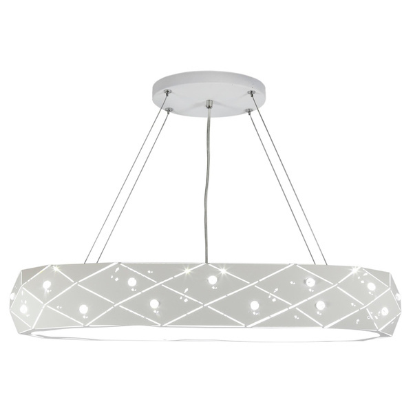 Lampa wisząca z kryształkami GLANCE 31-64844, 65 cm, biała, 36W LED, barwa neutralna 4000K