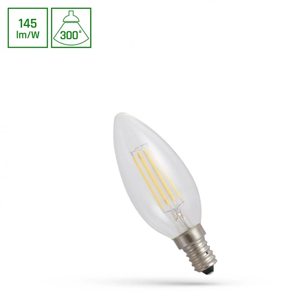 LED ŚWIECOWA E-14 230V 5.5W COG WW CLEAR DIMMABLE SPECTRUM