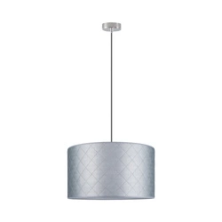 Lampa wisząca Mirabella 1xE27 maks. 60W chromowany metal/antracytowy kabel z tkaniny/srebrny klosz z materiału syntetycznego 1692128