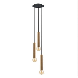 Lampa wisząca BATON III wys. 130cm 3xE27 | mosiężny 7855