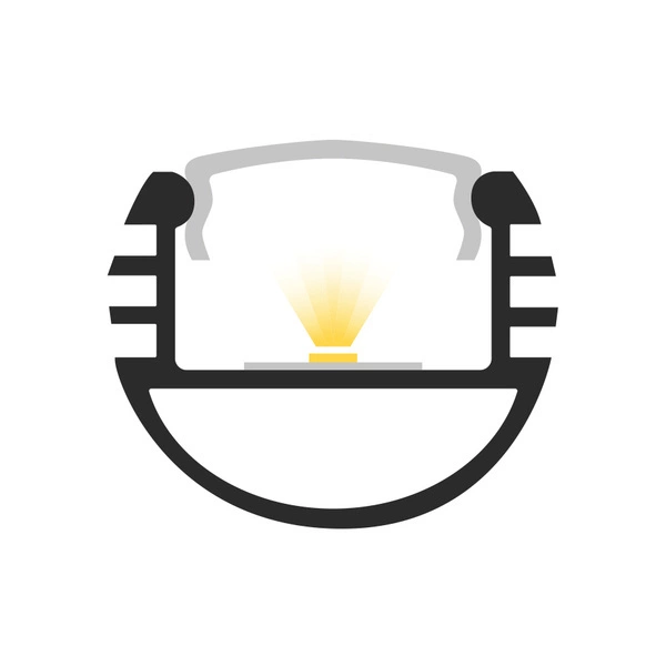 Profil LED P8-1 okrągły 200cm szer. 13mm | do osłonek C1 | czarny