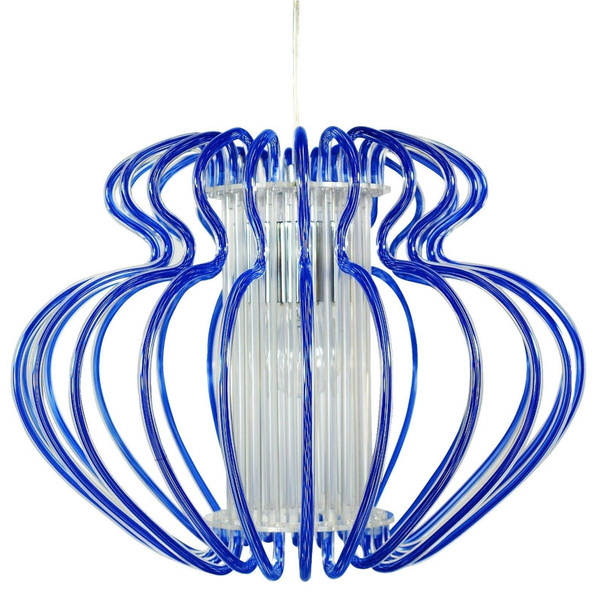 Lampa wisząca IMPERIA 52 cm 31-36561 niebieska 1x60W E27