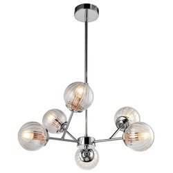 Nowoczesna lampa wisząca BEST 6xE14 chrom/miedź 36-67272