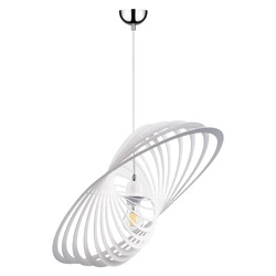 Lampa wisząca Planet 1xE27 maks. 60W chromowany metal/biały metal/biały kabel PVC