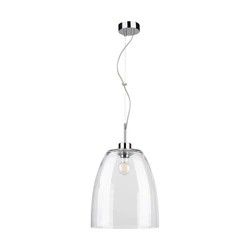 Lampa wisząca Campana 1xE27 Max.60W Chromowany metal/Przezroczysty kabel PVC/Przezroczyste szkło 9842028