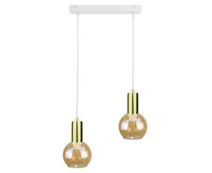 Lampa wisząca 2xE27 JANTAR WHITE/GOLD