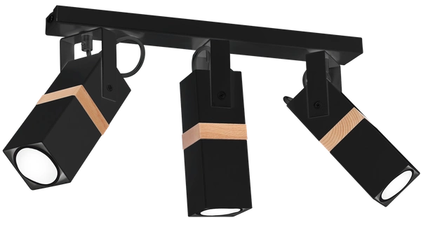Lampa sufitowa nowoczesna reflektorek spot VIDAR III czarny szer. 60cm