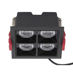 Oprawa punktowa podtynkowa MIDI LED BLACK szer. 9,2cm 16W neutralna 4000K | czarny