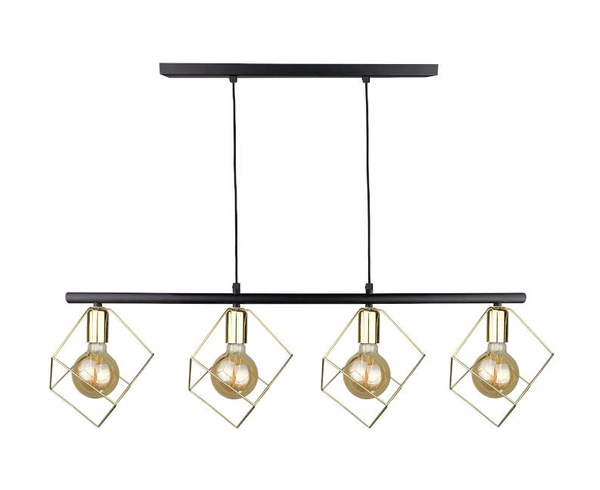 Lampa wisząca 4xE27 ARNICA BLACK/GOLD LONG