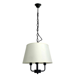 PASTERI LAMPA WISZĄCA CZARNY MATOWY 3X40 E14 ABAŻUR BEŻOWY