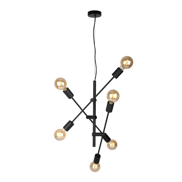 Lampa wisząca FERREIA śr. 54,5cm 6xE27 | czarny