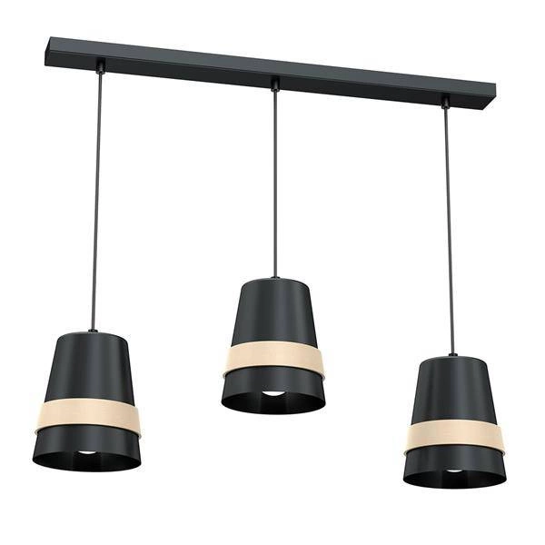 Nowoczesna lampa wisząca listwa VENEZIA BLACK 3xE27 MLP5451