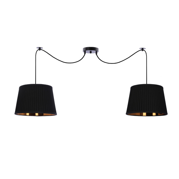 Gillo lampa wisząca czarny 2x40w e27 abażur czarny