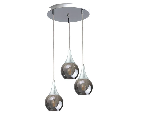 Lampa wisząca 3xE27 LACRIMA SILVER