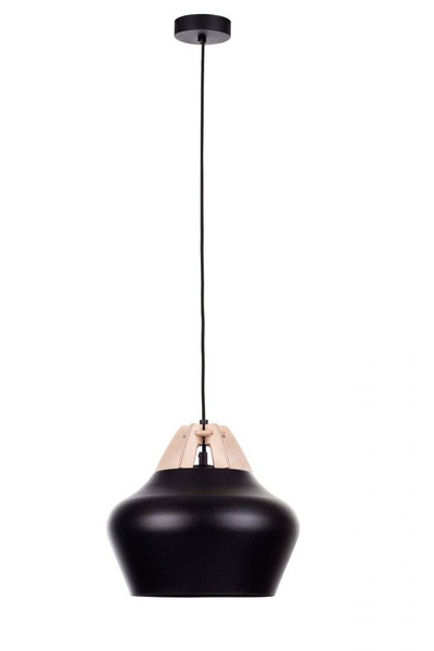 Lampa wisząca 1xE27 NEGRO WOOD NATURAL/BLACK