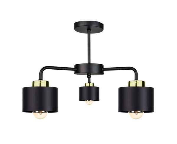 Lampa sufitowa 3xE27 SIMPLY BLACK/GOLD