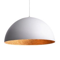 Lampa wisząca SFERA biało - miedziana 50cm