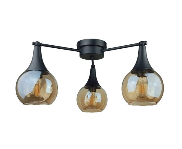 Lampa sufitowa 3xE27 STAR HONEY BLACK