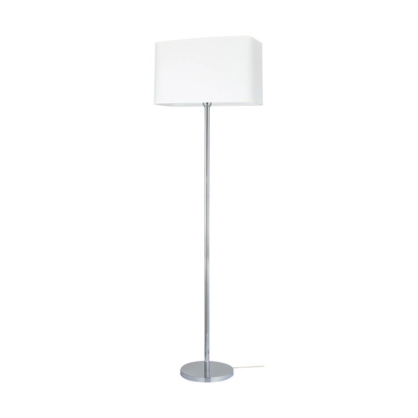 Lampa podłogowa Cadre 1xE27 maks. 40W chromowany metal/przezroczysty kabel PVC/biały klosz z tkaniny 13920128