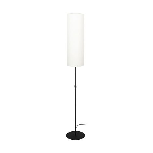 Lampa podłogowa Tina 1xE27 maks. 60W Czarny metal/czarny kabel PVC/biały klosz z tkaniny