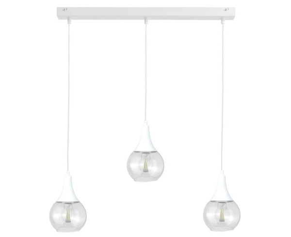 Lampa wisząca 3xE27 LACRIMA CLEAR WHITE