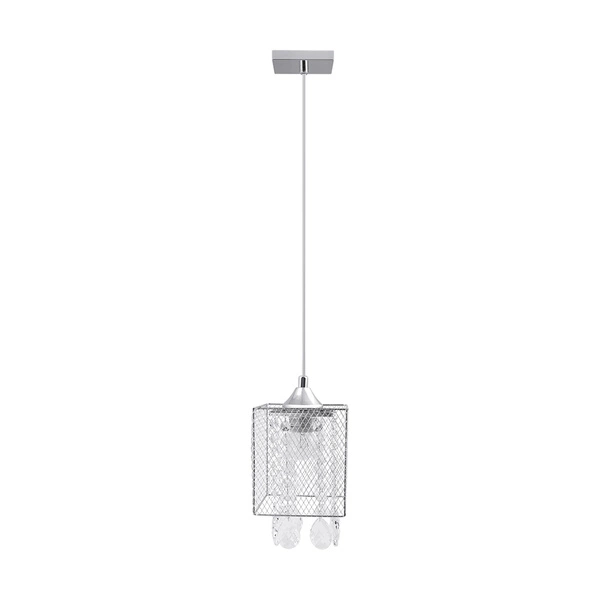 Lampa Wisząca Gracja 1xE27 Max.60W Chrom Metal/Przezroczysty Kabel PCV/Przezroczyste Szkło