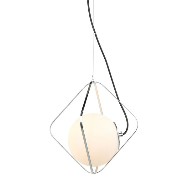 Lampa wisząca Canto dł. 26cm E27 | czarny/chrom/biały