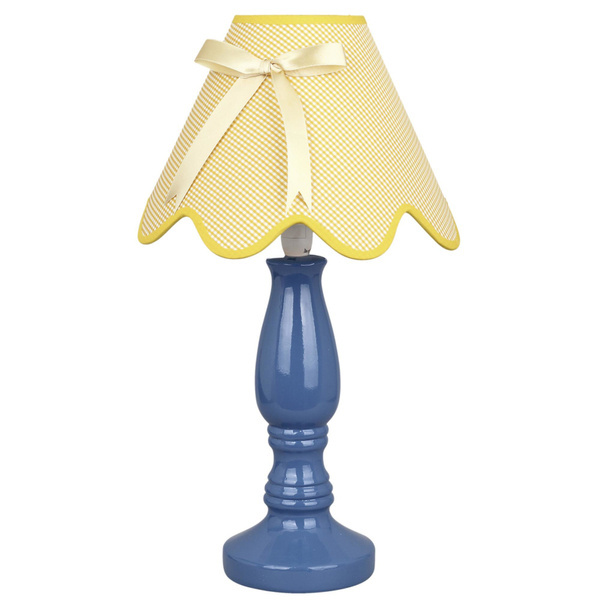 Lampka stołowa/nocna LOLA 41-63472 niebieska/abażur żółty 1x40W E14