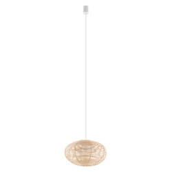 Lampa wisząca RATTAN S śr. 40cm E27 | naturalne drewno/biały 11153