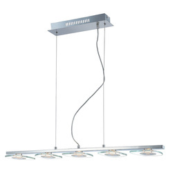 Lampa wisząca Bill dł. 90cm 4,5W 5xLED barwa ciepła 3000K | chrom/transparentny