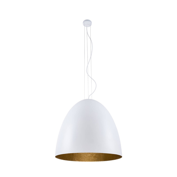 Lampa wisząca tuba nad stół EGG XL biały/złoty śr. 75cm 9025