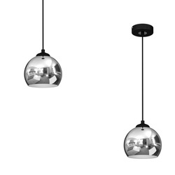 Lampa wisząca TORO BLACK / CHROME 1xE27