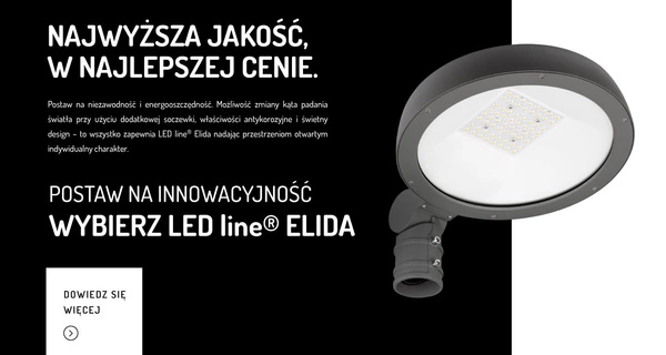 Oprawa uliczna na słupek LED ELIDA 70W 4000K neutralna IP65 | grafitowy