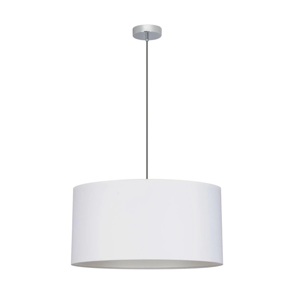 Lampa wisząca Rima 1xE27 maks. 60W chromowany metal/antracytowy kabel z tkaniny/szary klosz z tkaniny