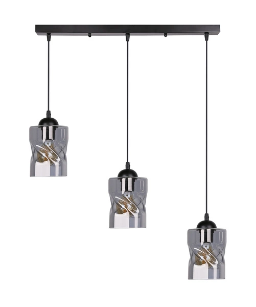 Lampa wisząca FELIS, 33-00149, czarny/dymiony, 3x60W E27